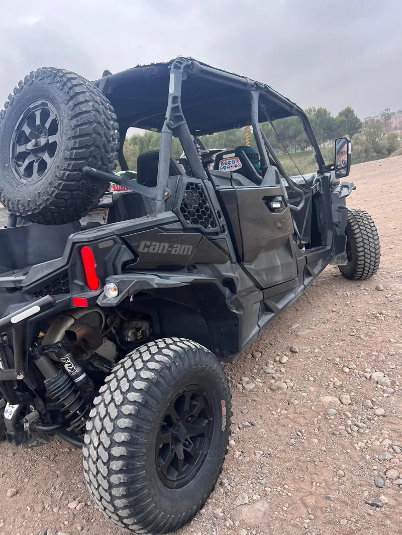 A buggy climbing a desert track