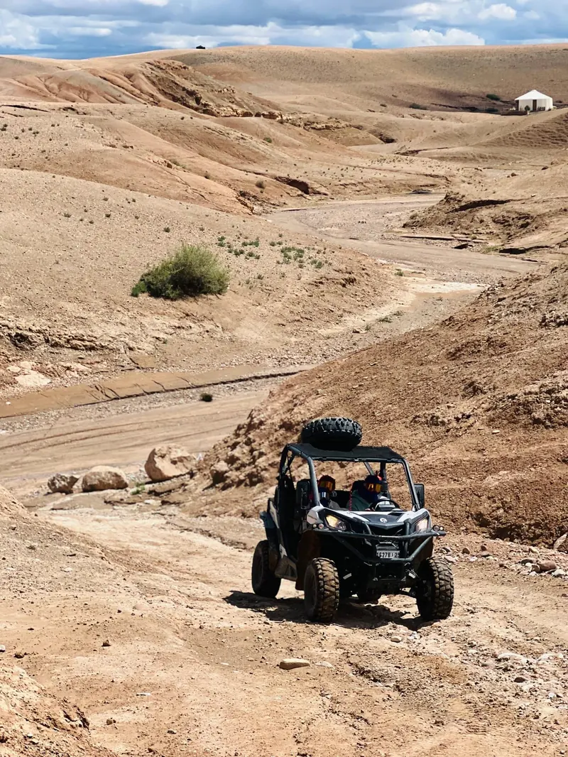A buggy in a dry wadi near Ouarzazate
